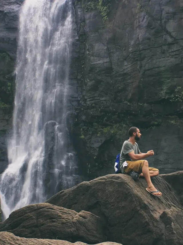 couple, waterfalls, breathtaking view-Waterfall in south India