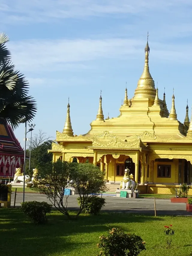 golden pagoda, buddhist temple, india-north east india