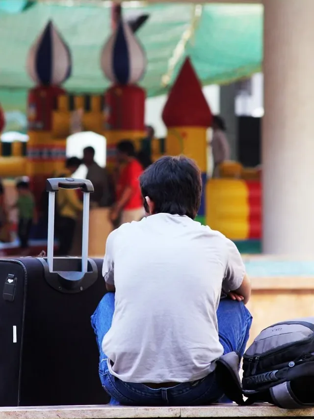 bags, black, person-maiden trip to ladakh