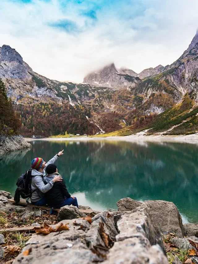 couple, lake, mountains-manali vacation in summers